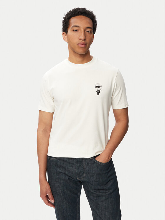 KARL LAGERFELD Tricou 755048 563235 Alb Regular Fit