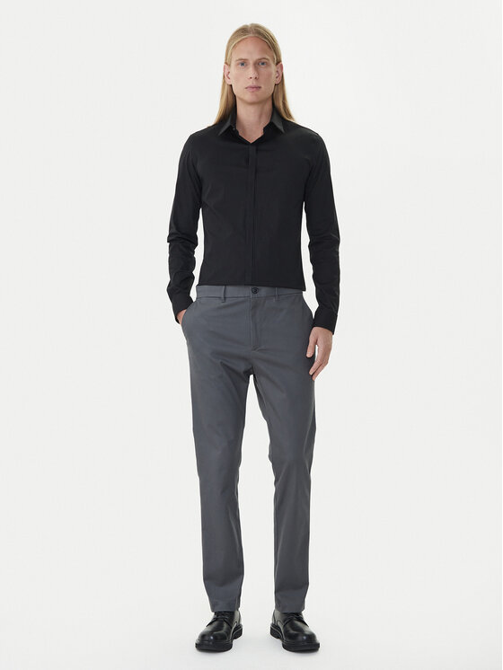 Calvin Klein Calvin Klein Chino nohavice LV04LD613G Sivá Slim Fit