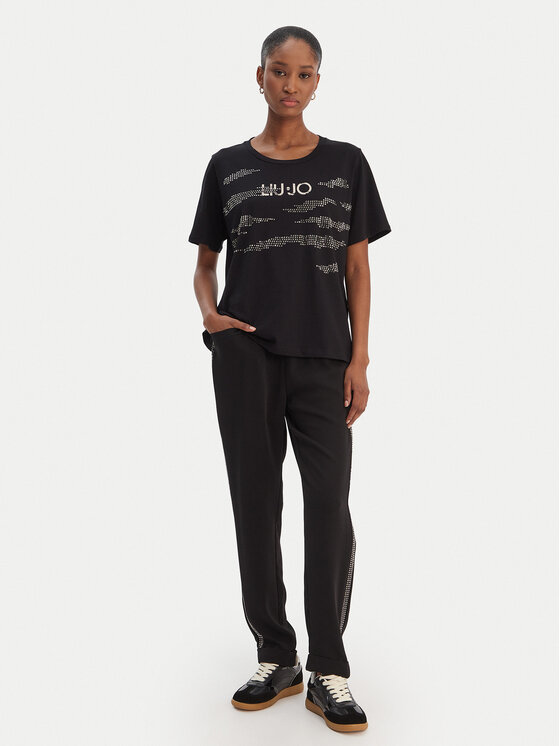 Liu Jo Sport Liu Jo Sport T-särk TA6265 JS923 Must Regular Fit