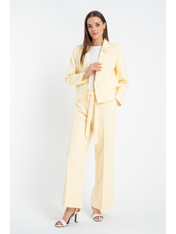CLICK CLICK Παντελόνι υφασμάτινο 30-406 Κίτρινο Relaxed Fit