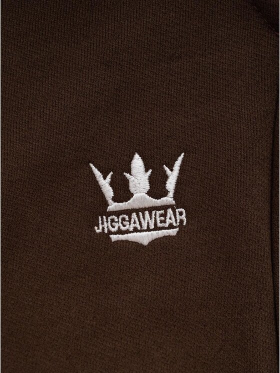 Jigga Wear Jigga Wear Szorty materiałowe Krótkie spodenki dresowe na lato 131842 Brązowy Regular Fit