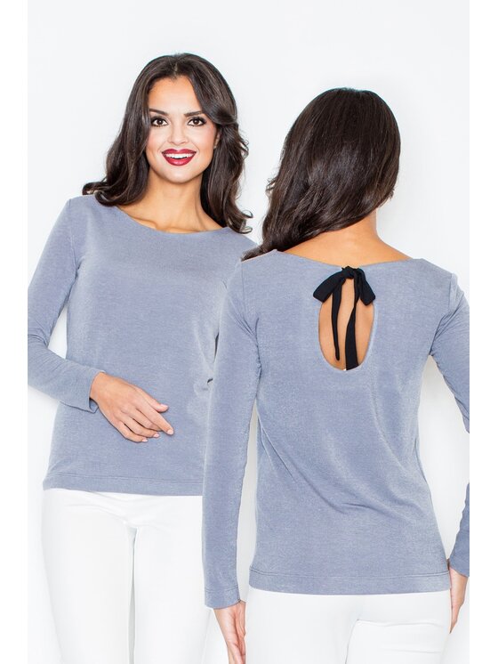 FIGL FIGL Πουλόβερ M244 Γκρι Regular Fit