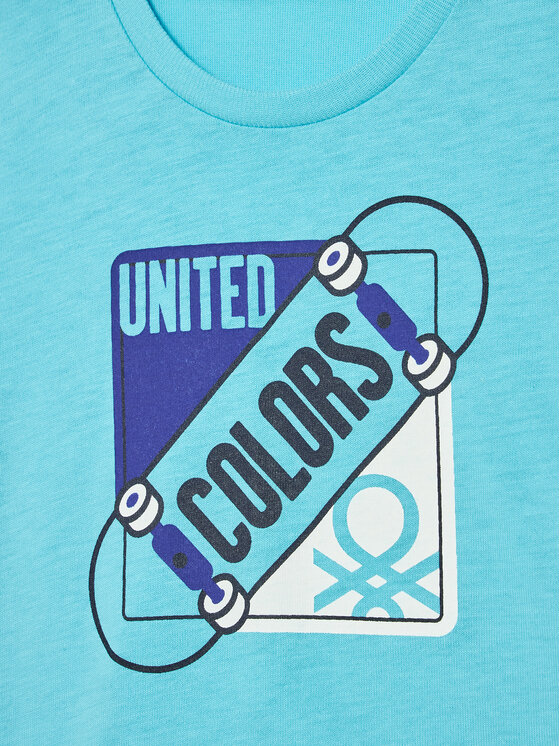 United Colors Of Benetton United Colors Of Benetton T-Shirt 3I1XG102N Niebieski Regular Fit