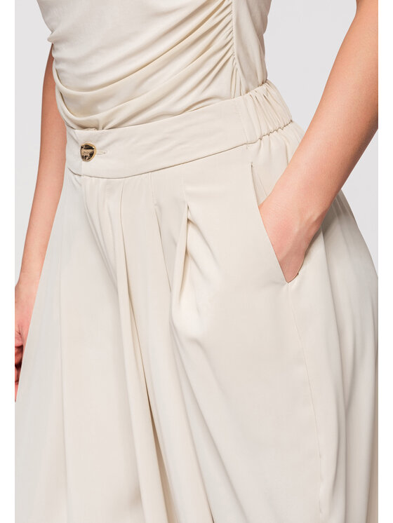 Ombre Ombre Spodnie materiałowe OW-PA-E0004 Beżowy Relaxed Fit