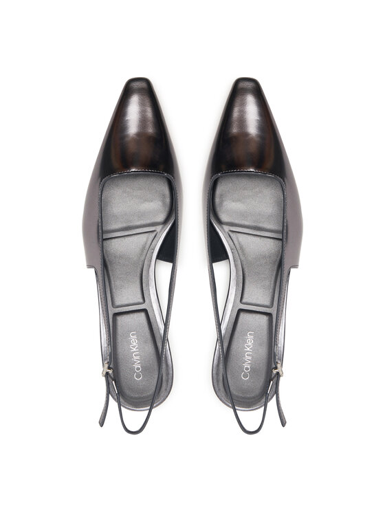 Calvin Klein Calvin Klein Обувки на ток Kitten Heel Pump Sling Mirr Lth HW0HW03275 Сребрист