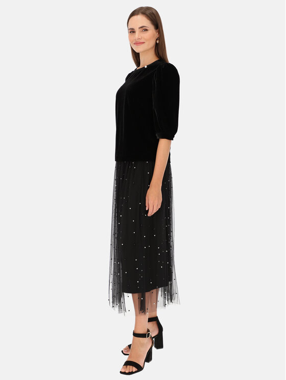 L’AF L’AF Bluzka Perla Czarny Regular Fit