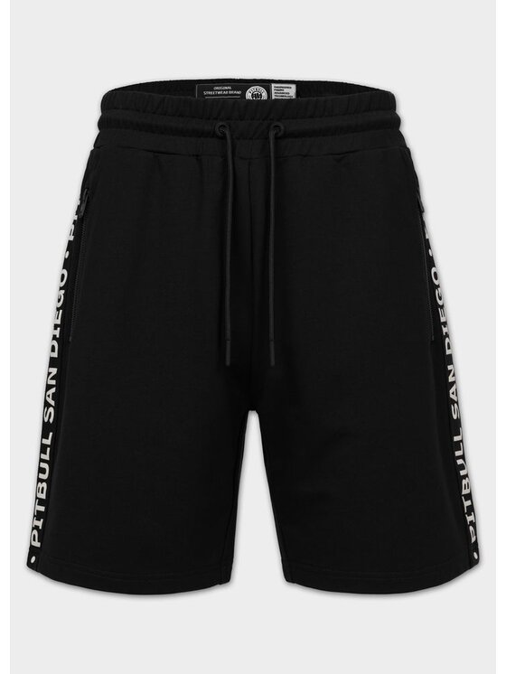 PITBULL PITBULL Szorty sportowe TAPE PARKER Czarny Regular Fit