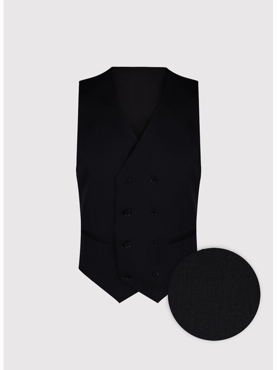 Pako Lorente Pako Lorente Kamizelka garniturowa P26SF-8X-018 Czarny Slim Fit