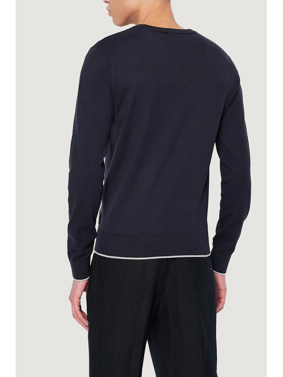 Armani Exchange Armani Exchange Sweter TINTA UNITA SCOLLO V Niebieski Over Fit