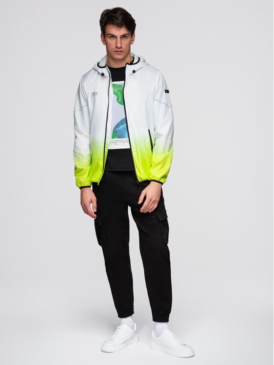 Ombre Ombre Kurtka przejściowa C646 Biały Regular Fit