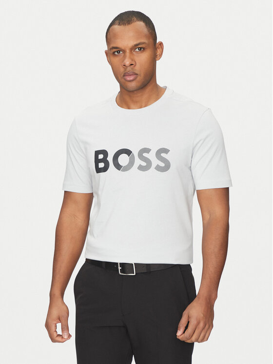 BOSS BOSS Majica Tape Logo 50530990 Siva Regular Fit