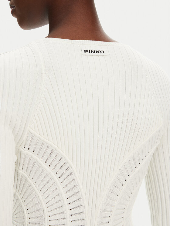 PINKO PINKO Kötött ruha Vettore Abito 104631 A2E6 Ekru Slim Fit