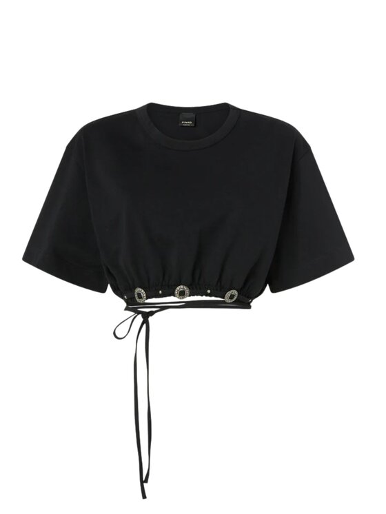 PINKO PINKO T-Shirt ARIANO MAGLIA JERSONE Czarny Slim Fit