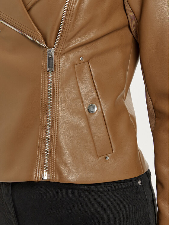 Vero Moda Vero Moda Bunda z imitace kůže Riley 10302441 Hnědá Slim Fit