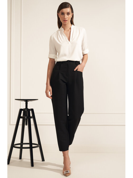 NIFE NIFE Bluzka B184 Écru Regular Fit