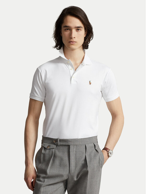 Polo Ralph Lauren Polo Ralph Lauren Тениска с яка и копчета 710685514001 Бял Slim Fit