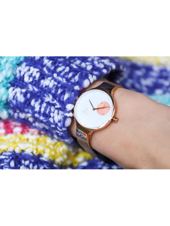Obaku Obaku Zegarek V201LDVWMV Różowe złoto