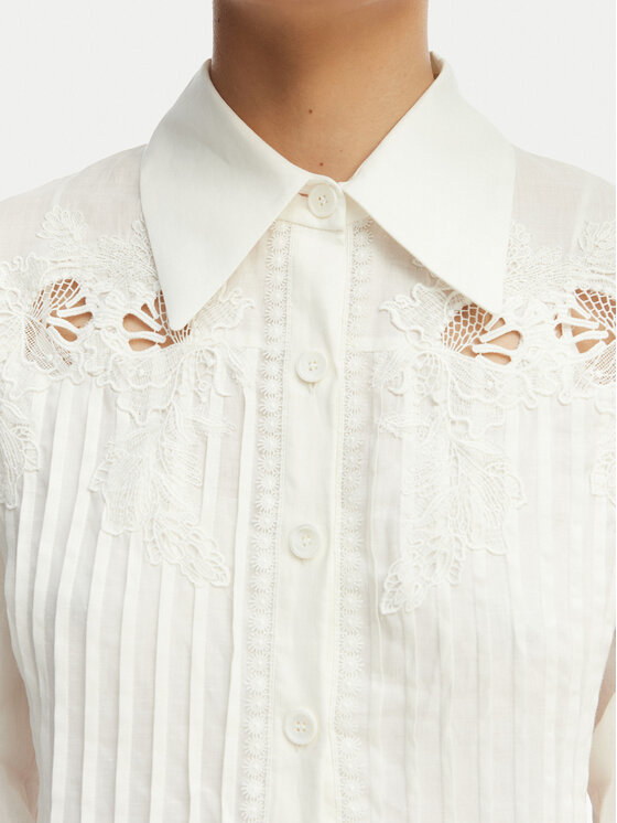 Luisa Spagnoli Luisa Spagnoli Рокля тип риза Parisi 543104 Бял Regular Fit