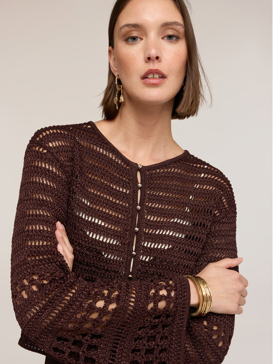Motivi Motivi Sweter M244W003953N022 Brązowy Regular Fit