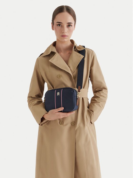 Tommy Hilfiger Torebka Popette Camera Bag Corp AW0AW17710 Granatowy