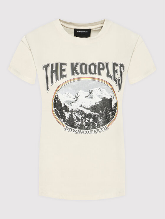 The Kooples The Kooples T-Shirt Print FTSC23030K Żółty Regular Fit