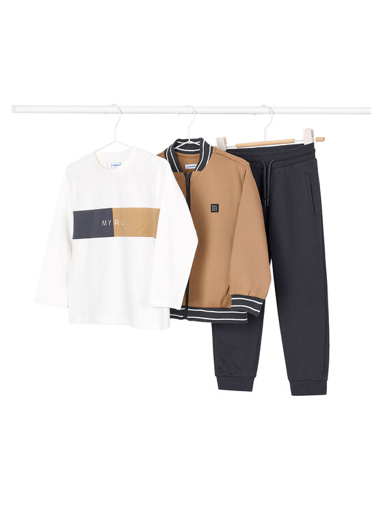 Mayoral Komplet dresowy 4810 Brązowy Regular Fit