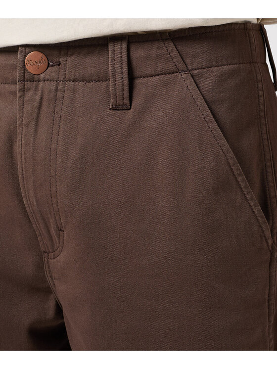 Wrangler Wrangler Szorty jeansowe CASEY CHINO SHORTS Brązowy Regular Fit