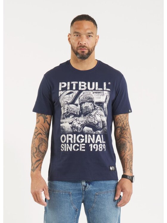 PITBULL PITBULL T-Shirt Koszulka męska DRIVE XXL Granatowy Regular Fit
