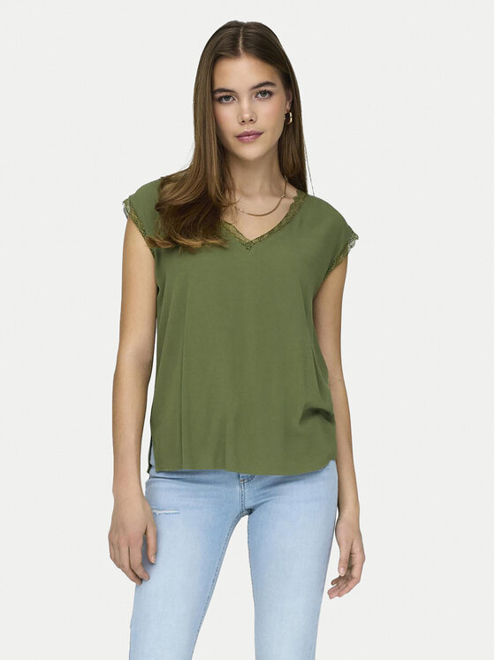 ONLY Blúzka Jasmina 15252241 Zelená Regular Fit