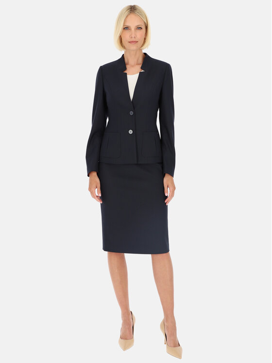 Potis & Verso Potis & Verso Marynarka Rena Granatowy Slim Fit