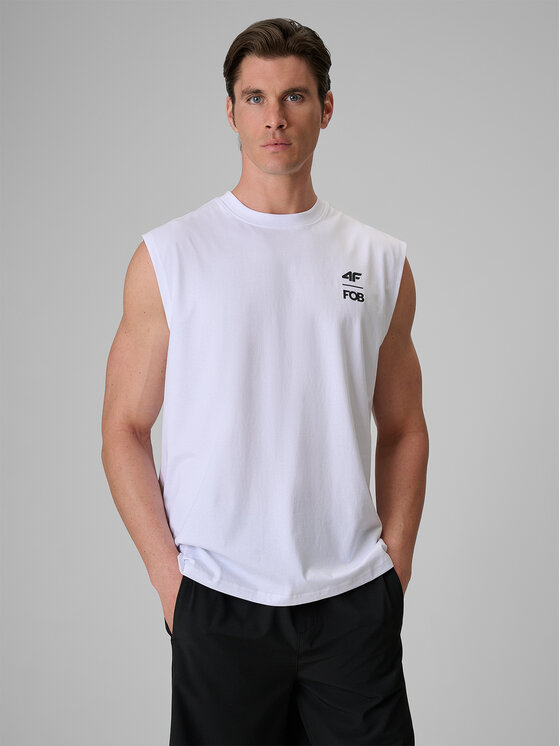 4F 4F Tank top FOB SUMMER Biały Loose Fit