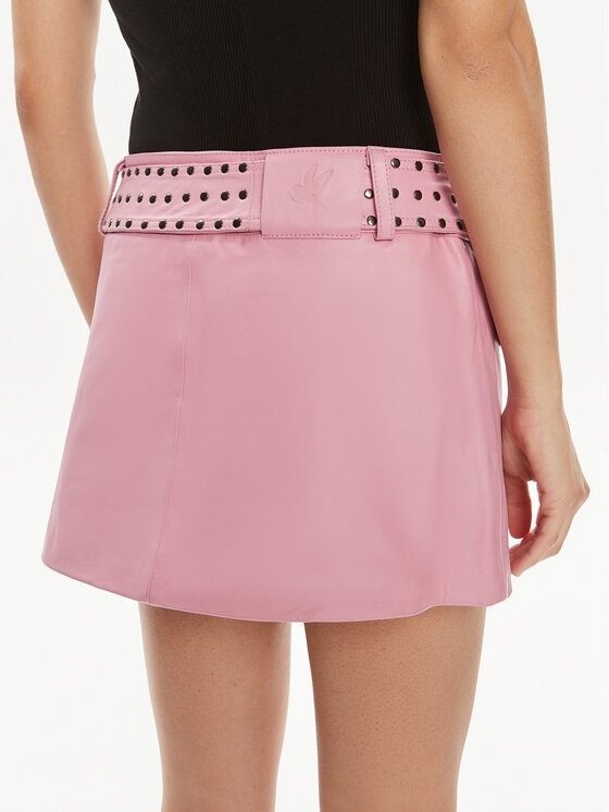 One Teaspoon One Teaspoon Kožená sukně Rizzo 26306 Růžová Slim Fit