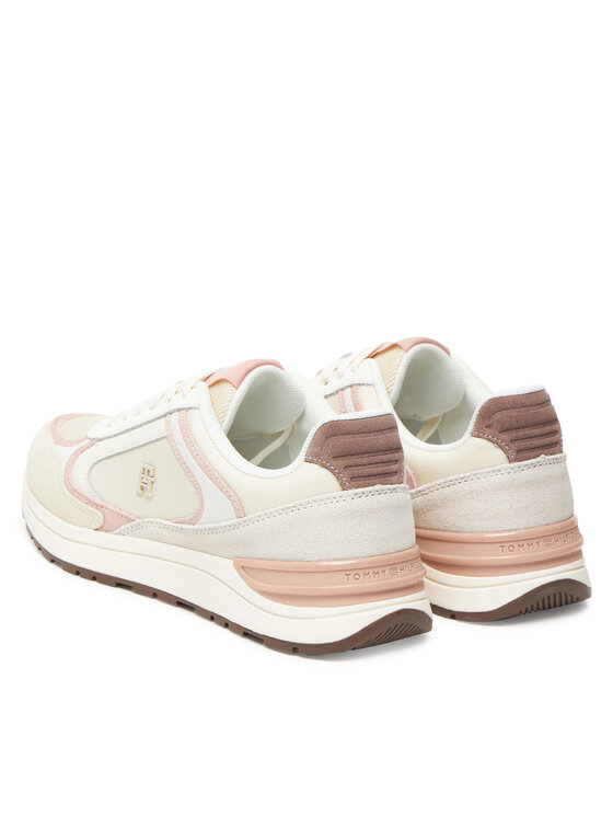 Tommy Hilfiger Tommy Hilfiger Sneakersy Casual Fashion Runner Mix FW0FW08693 Écru