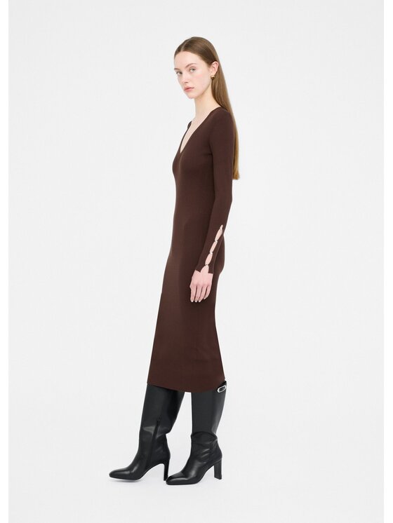 Liu Jo Liu Jo Sukienka wieczorowa MF5036MS99E90915 Brązowy Slim Fit