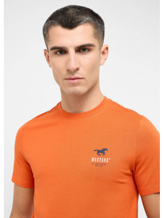 Mustang Mustang T-Shirt Style Austin Pomarańczowy Regular Fit