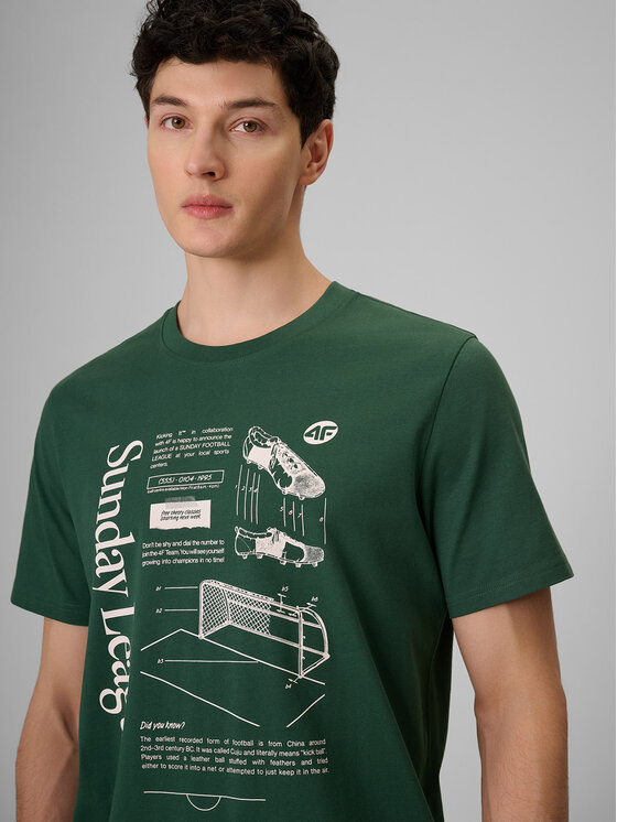 4F 4F T-Shirt PLAYER Zielony ciemny Regular Fit