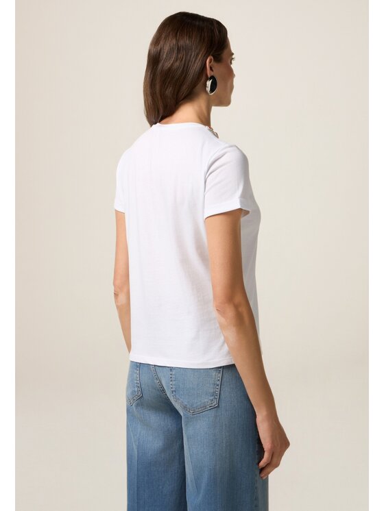 Oltre Oltre T-Shirt G050J004270N011 Biały Regular Fit
