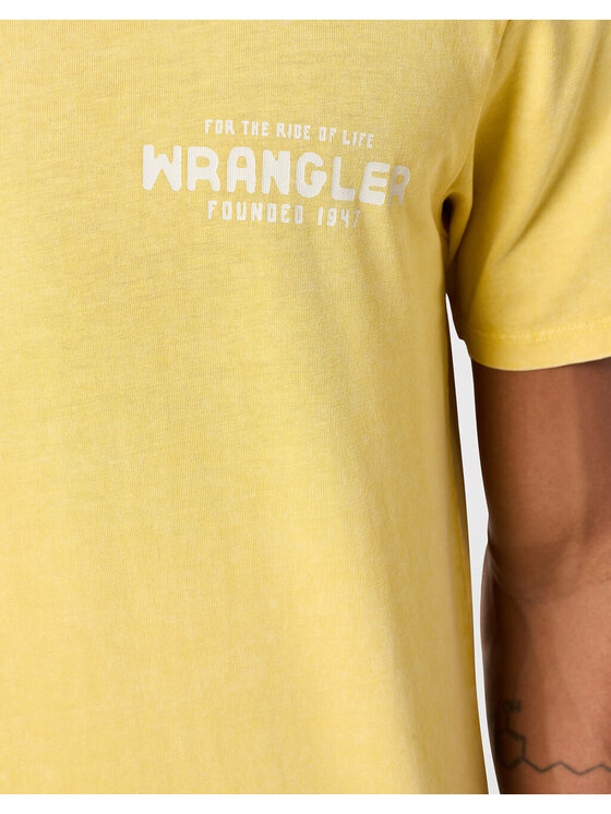 Wrangler Wrangler T-Shirt GRAPHIC TEE Żółty Regular Fit