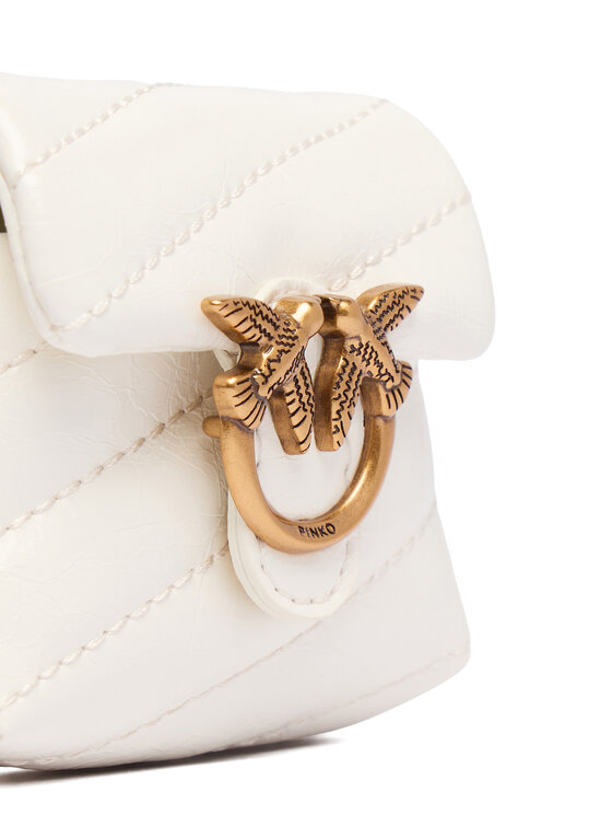 PINKO PINKO Přívěsek Airpods Love Puff Microfiber Shiny Calf AI 25-26 PCPL 105869 A370 Bílá