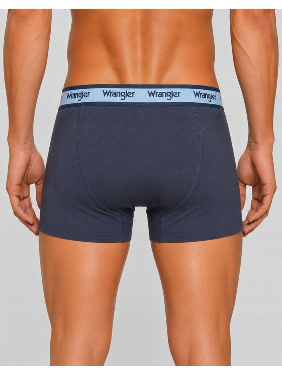 Wrangler Wrangler Bokserki Alford 3 Pack Cotton Elastane Trunks Niebieski