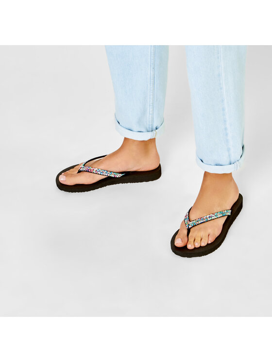 Skechers Skechers Šlepetės per pirštą Shine Away 32918/BKMT Juoda