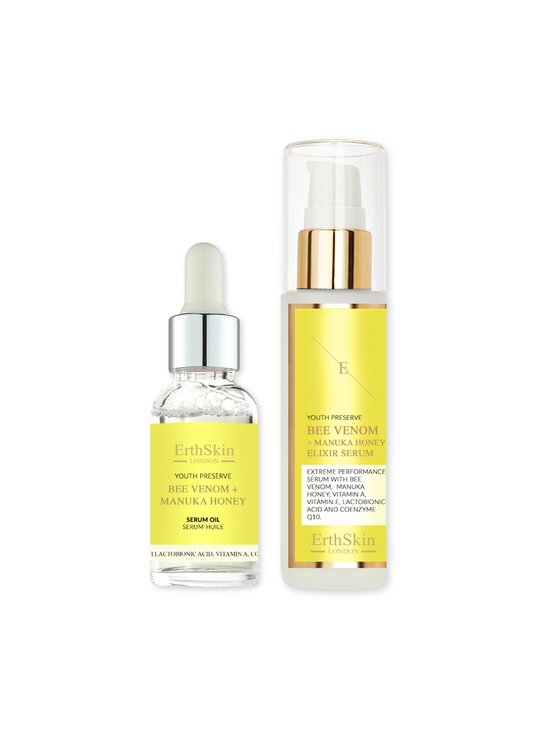 Serum Erthskin London, Jad Pszczeli + Eliksir Miodu Manuka Serum + Olejek Serum