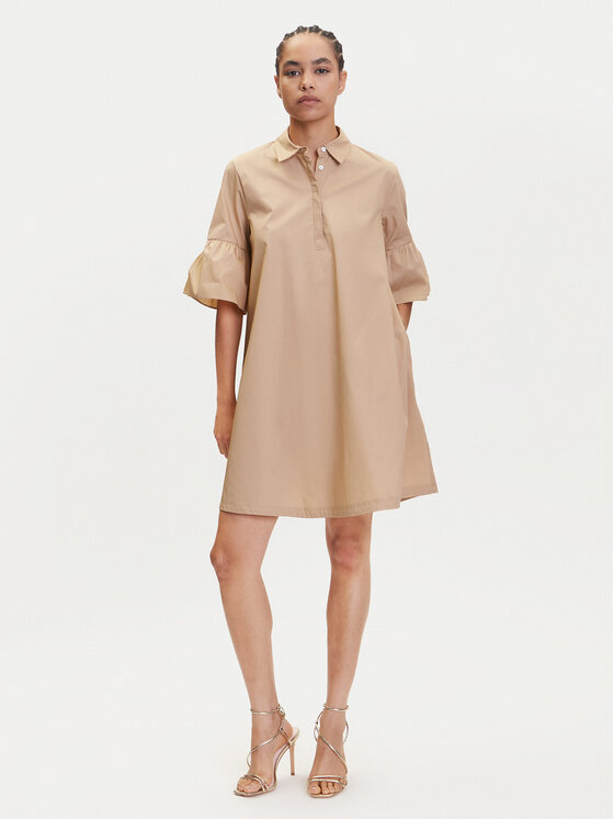 Marella Marella Rochie tip cămașă Medicea 2515221192 Écru Relaxed Fit