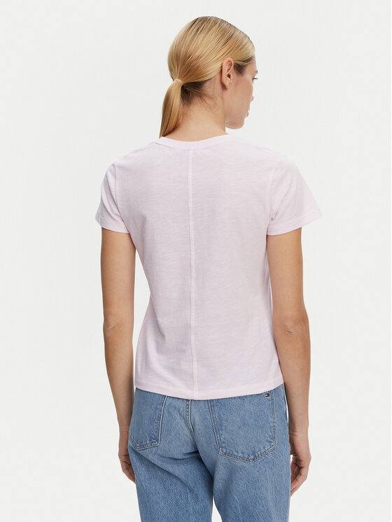 Tommy Hilfiger Tommy Hilfiger Тишърт Slub WW0WW44433 Розов Slim Fit