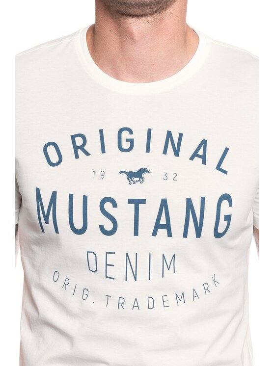 Mustang Mustang T-shirt ALEX C PRINT Beige Regular Fit