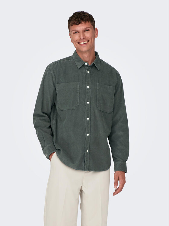 Only & Sons Košeľa 22024716 Sivá Relaxed Fit
