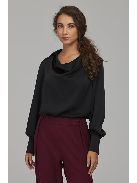 NIFE NIFE Bluzka B237 Czarny Regular Fit