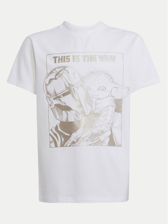 adidas adidas T-Shirt Star Wars The Mandalorian™ JF3637 Λευκό Regular Fit