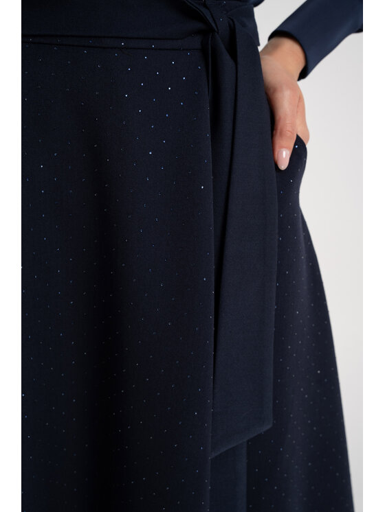CLICK CLICK Spódnica 50-734 Granatowy Flare Fit