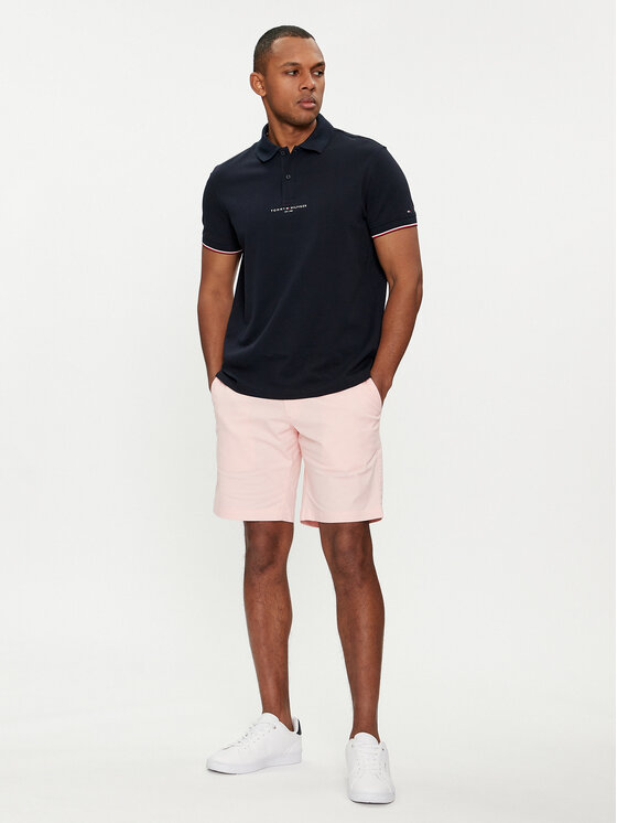 Tommy Hilfiger Tommy Hilfiger Polo Logo MW0MW34841 Granatowy Regular Fit
